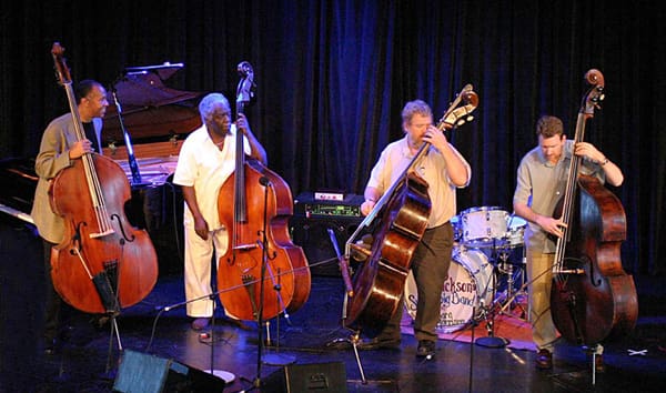 Tom in a bass quartet with John Clayton, Keeter Betts and Lynn Seaton